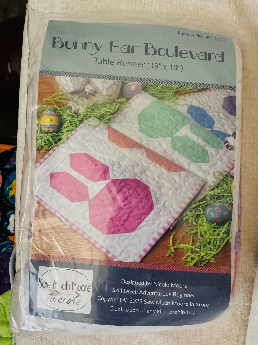 NWT Sew Much Moore in Store “Bunny Ear Boulevard” Easter Table Runner Quilt KIT